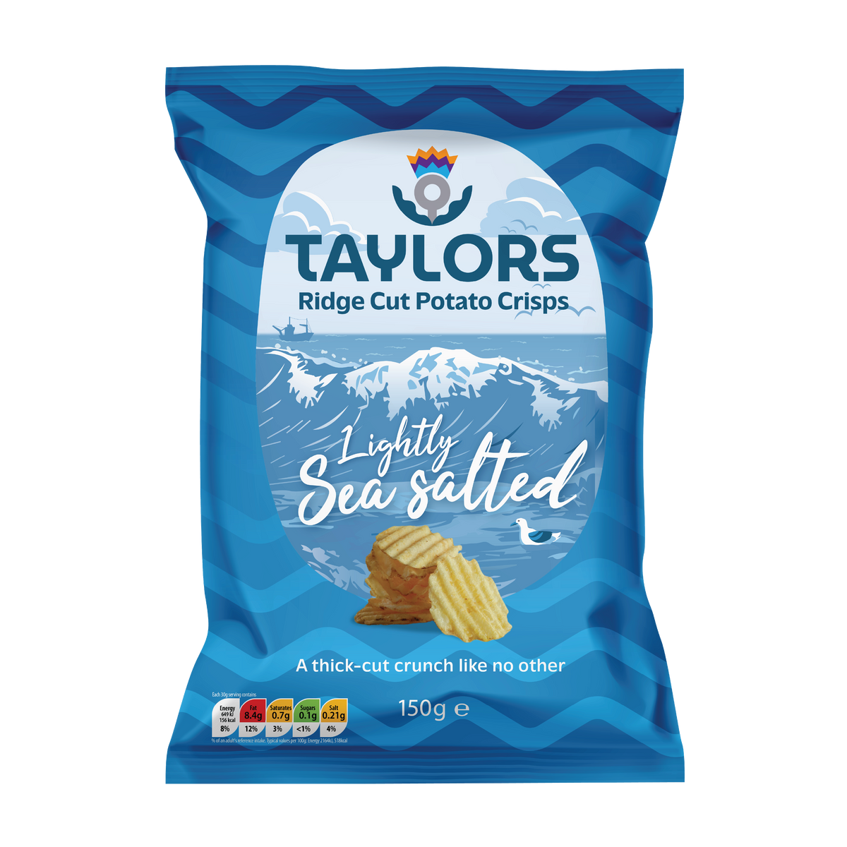 Taylors Lightly Salted Ridge Cut Potato Crisps 150g Share Bag